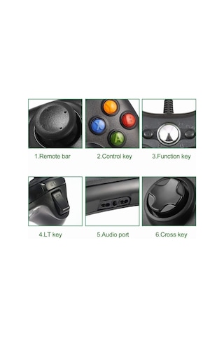 Xbox 360 Controller Pc Kablolu Oyun Kolu 2,20m Usb Kablolu Oyun K