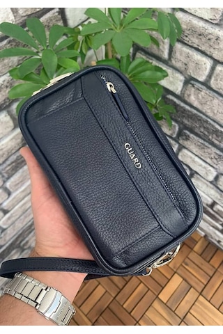 Guard Leather Guard Lacivert Hakiki Deri Şifreli El Çantası Çok Renkli