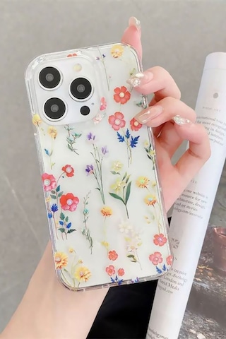 Apple iPhone Uyumlu 16 Pro Kılıf Solmayan Imd Baskı Desenli, Şeffaf Tpu+pc Botanik Kapak