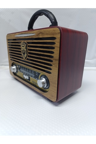 Meier M-115bt Nostaljik Radyo Bluetooth Hoparlör Fm Sd Kart Usb Girişi Ses Bombası - Kahverengi- Tek