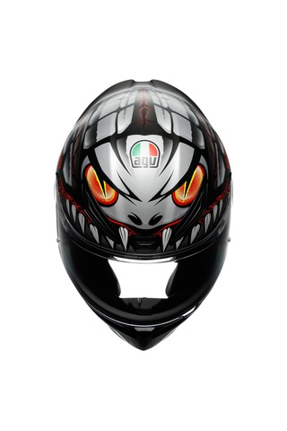 Agv Kask/K1 S E2206 Lyzard Mat Gri - Kırmızı - Siyah