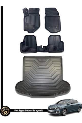 Fiat Egea 3d Havuzlu Paspas Sedan + Bagaj Havuzu Kauçuk Set Nova