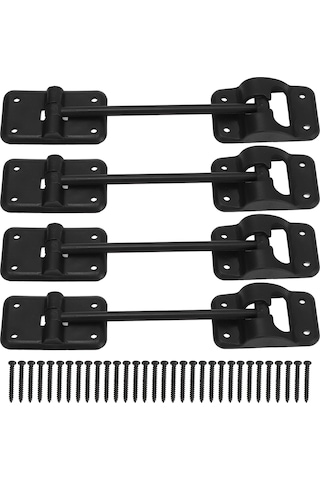 4 Takım 6 Inç T Tarzı Abs Kapı Mandalı Kilit Braketi Rv Kamp Römorku Giriş Kapısı Tutucu Siyah