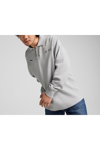 Puma Mapf1 Longsleeve Polo Erkek Günlük Uzun Kollu Polo Tişört 62733902 Gri 62733902 Gri