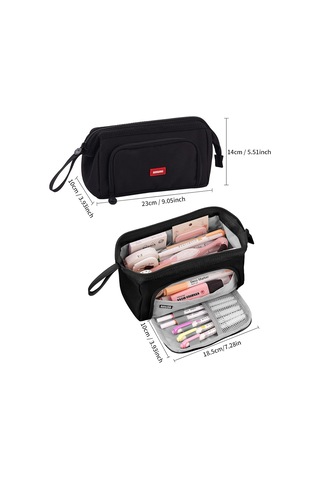 Büyük Kapasiteli Kalem Kutusu, Saplı Kalem Kutusu, Kızlar İçin Kalem Kutusu, Okul Malzemeleri, Ofis Düzenleyici, Makyaj Çantası Th