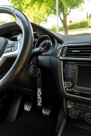 Siyah Kupon Yazılı Kumaş Anahtarlık Metal Klipsli Araç Motosiklet Ev Ofis Anahtarlığı