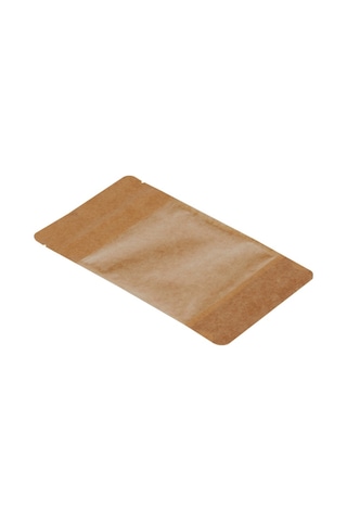 Packanya Kraft Geniş Pencereli Doypack 100'lü 13 x 22.5 + 3.5 CM