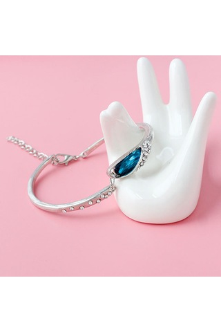 Xindoker Kadınlar İçin Mavi Kelebek Desenli Üçlü Takı Seti - Kolye, Bilezik Ve Küpe - Alli Yum Ve Kristal - Özel Günler İçin Zengin Görünüm