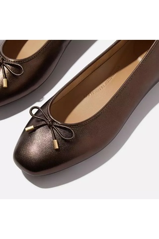 C89 Metallic Chocolate Br Babet Kadın Ih2-c89 Fitflop Delıcato Bow Soft Metallic-leather Ballerinas C89 Metallic Chocolate Br