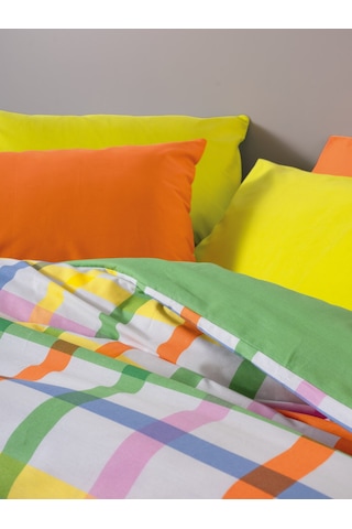 Cozy Home Popping Colors Çift Kişilik Lastikli Çarşaflı Nevresim Takımı Hype Yeşil