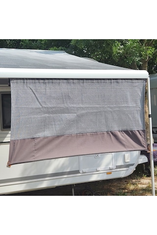2k 150x80cm Karavan Tentesi Önü Askılı Cepli Ön Gölgelik