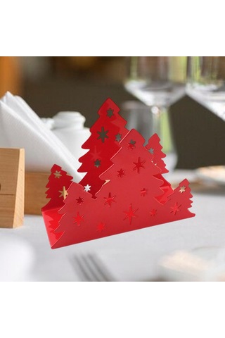 Homyl Mutfak Restoran Otel Için Yılbaşı Peçete Tutucu Kırmızı