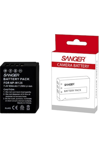 Fujifilm X-A3 X-A2 X-A1 X-A10 X100F için Sanger W126 Batarya