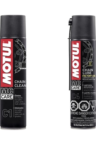 Motul C1 Zincir Temizleme + C4 Zincir Yağlama Seti Motul C1 Zincir Temizleme + C4 Zincir Yağlama Seti