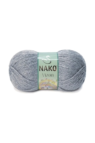 Tedar 5 Adet Vizon Premium Akrilik El Örgü İpi Yünü Renk No:194 Sis Gri Najmaddin (No:1) 8.5Cm X 10.5 Cm