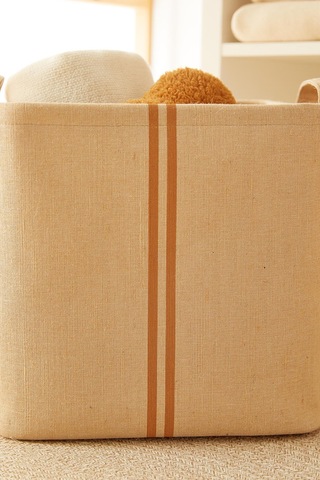 Ocean Home Textile Çocuk Odası Jüt Keten Kumaş Sepet 30 x 30 x 30 cm
