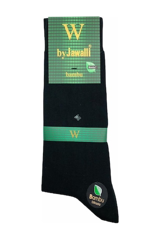 By Jawalli Düz Bambu Erkek Çorabı-Siyah