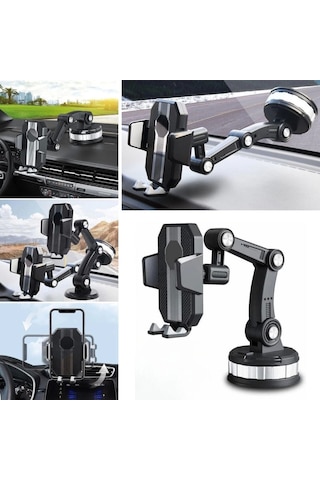 Jel Vantuzlu Cama Takılabilen Güçlü 360 Derece Dönebilen Ayarlanabilir Araç Içi Vantuzlu Telefon Tutucu 4533