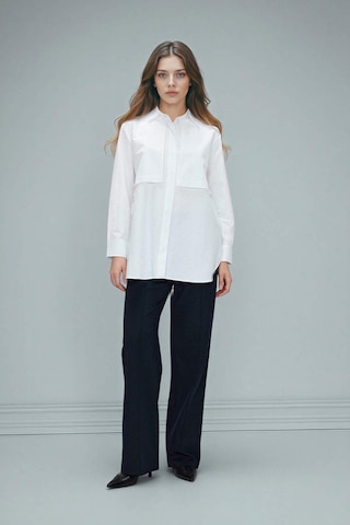 Defacto Regular Fit Poplin Uzun Kollu Tunik G9243ax26spwt32 Beyaz-wt32