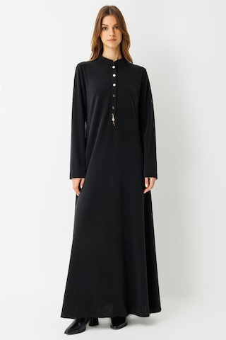 Oysh Kumaş Elbise Siyah Siyah