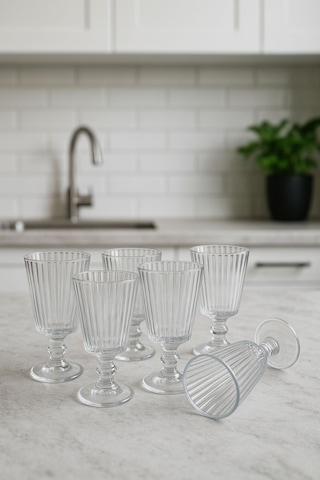 Dublin Flüt 6 Lı Kahve Yanı Su Bardak