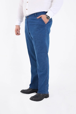 Phantom Jeans Büyük Beden Erkek Likralı Battal Yüksek Bel Kot Pantolon Rahat Kesim Jean Denim Açık Mavi Açık Mavi