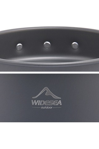 Wıdesea Wsc-203J 2-3 Kişilik Alüminyum Kamp Tencere Seti Çaydanlık Kızartma Tavası Bpa Içermez Fda Sertifikalı Değil - Gri/Turuncu