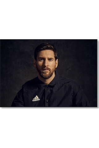 Cakasepetim Lionel Messi Adidas Siyah Arka Plan Ahşap Mdf Tablo