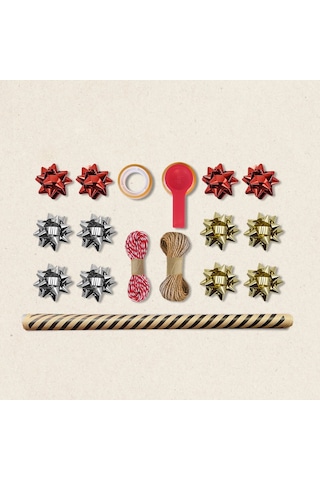 Siyah Verev Kraft Ambalaj Kağıdı Seti 10 Rulo Kağıt 70x100 Cm