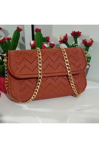 Amigurumi Kanvas Çanta Kiremit Renk Açık Kiremit