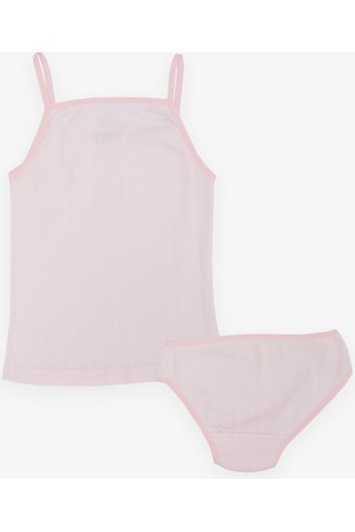 Breeze Kız Çocuk Atlet & Slip Takım Jakarlı 3-11 Yaş, Pembe-pembe Pembe