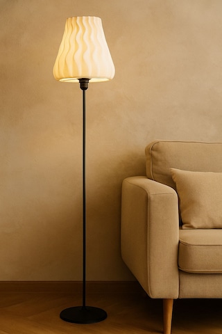 Soft Model Modern Salon / Oturma Odası Ahşap Ayaklı Lambader Siyah