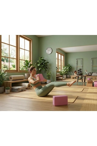 Premium Eva Köpük Yoga Bloğu - Destekleyici Pilates Bloğu, Esneklik Ve Denge Takozu - Pembe-yoga Takozu-evde Spor Aletleri-yoga Blok Ve Aksesuarları Pembe