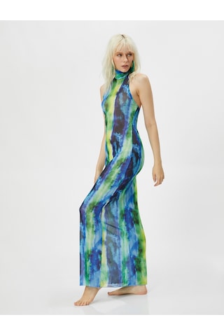 Koton Şifon Plaj Elbisesi Halter Yaka Batik Desenli Multıcolor 3sak80011mk 3SAK80011MKMIX