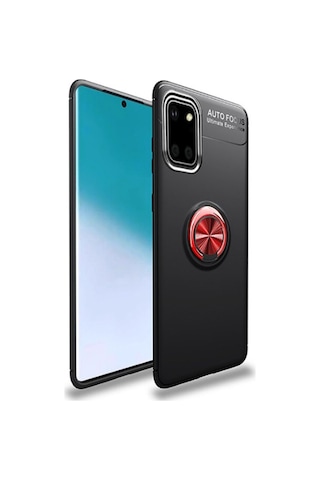 Samsung Uyumlu Galaxy A81 Note 10 Lite Kılıf Zore Ravel Silikon Kapak Siyah-Kırmızı