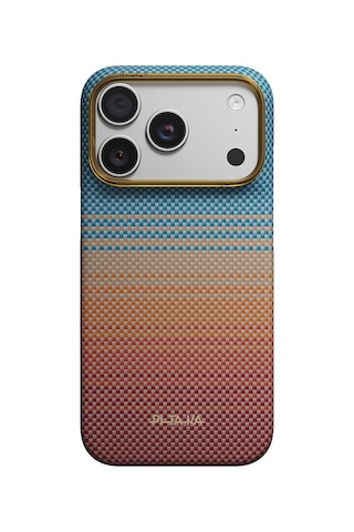 Apple iPhone Uyumlu 18 Pro Kılıf M-safeli Aramid Fiber Pitaka Sunset 2.0 California Dream Serisi Kapak Mavi-kahve Mavi - Kahverengi