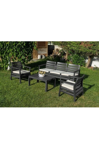 Omnipazar Sy-2493 Solemare 3'lü Bahçe Oturma Grubu Koltuk Takımı