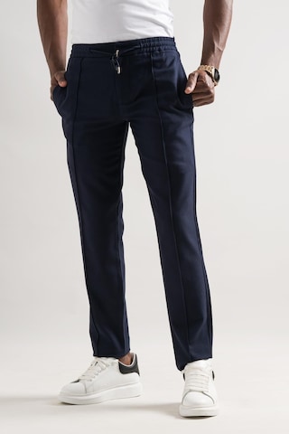 Armürlü Regular Fit Beli Lastikli Ve İplikli Önü Dikişli Mevsimlik Kumaş Erkek Jogger Pantolon 001
