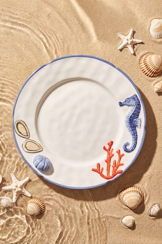 Karaca Deniz Atı Desenli Atlantis Servis Tabağı 25 Cm Renkli