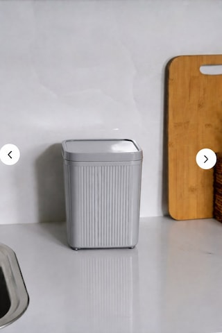 Lines Çöp Kovası Mutfak Banyo Tezgah Üstü Taşıma Kulplu Çöp Kovası 5 Llitre Gri 3068 Gri
