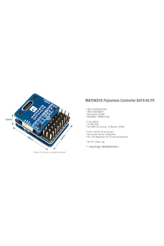 Matek Systems G474-hlite Helicopter Flybarless Uçuş Kontrol Kartı