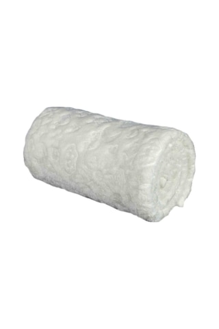 Bahar Bebek Beyaz Peluş Bebek Battaniyesi 100X120