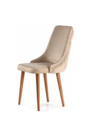 Bera Ceviz Ayak Athena Sandalye Krem