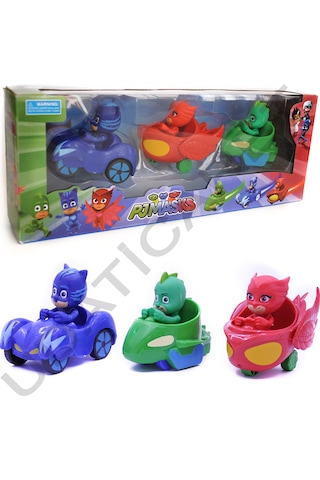 Pjmask Pijamaskeliler 3 Lü Arabalı Karakter Seti