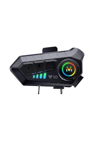 Hallow V10 Bluetooth Motosiklet İnterkom Siyah