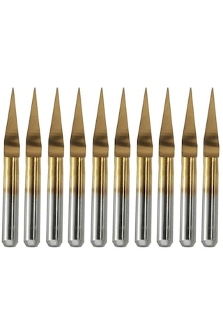 Homyl 10 Adet Tungsten Çelik Düz Tabanlı Freze Üçgen Keskin F