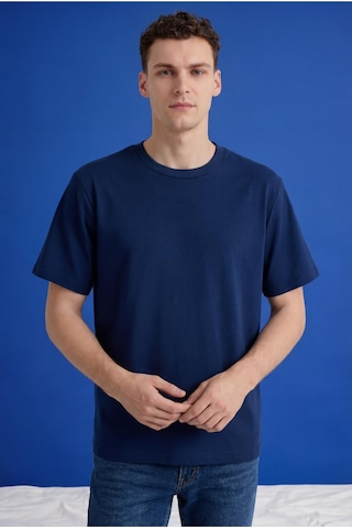 Freemen Erkek Oversize Tişört Nefes Alan Yumuşak Dokulu Terletmeyen Rahat Kalıp Basic-399 Lacivert