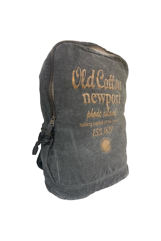 Old Cotton Cargo Kaliteli Vintage Disayn Laptop Bölmeli Sırt Gezi Çantası Leone Bag Oil 5100 Siyah