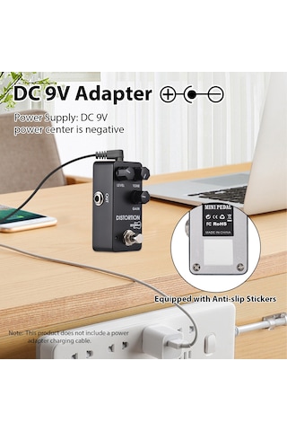 Xindoker Zory Z-08 Elektro Gitar Efekt Pedalı - Distorsiyon Fonksiyonu, Gerçek Bypass Ve Alüminyum Kasa, 6.35mm Giriş/çıkış