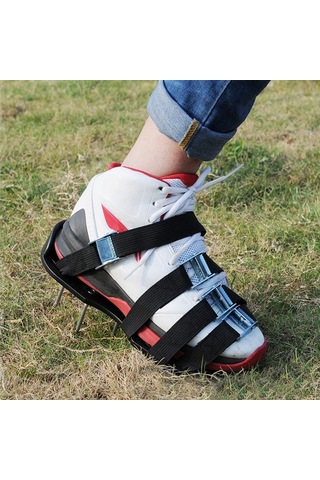 Bahçe Çim Bahçe Aletleri Çim Ripper 8 Metal Tokalı Sivri Ayakkabılar Siyah